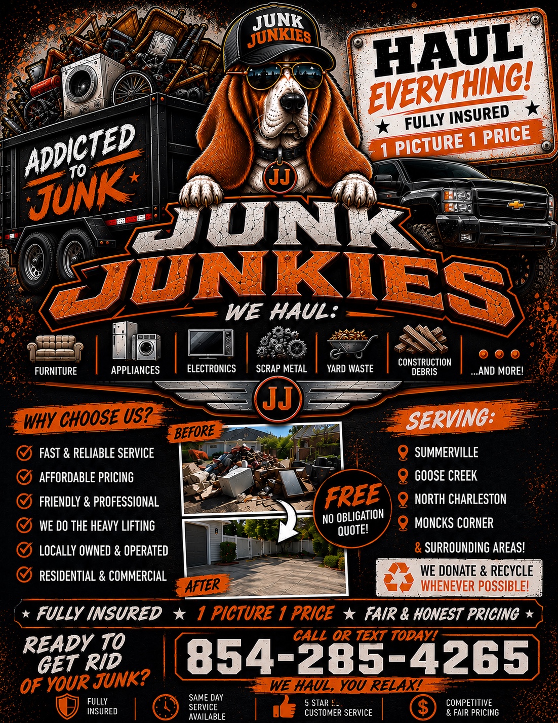 Junk Junkies junk removal flyer